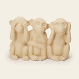 Trio da Sabedoria Macacos em Cimento Bege - Ela Decora