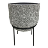 Vaso Cachepot Cerâmica Estilo Cimento 19 cm x 16 cm - Ela Decora