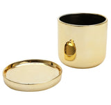 Vaso Cachepot Cerâmica Shiny Round Dourado - Ela Decora
