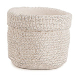 Vaso Cachepot de Cimento Estilo Palha Branco 15,5cm Mart - Ela Decora