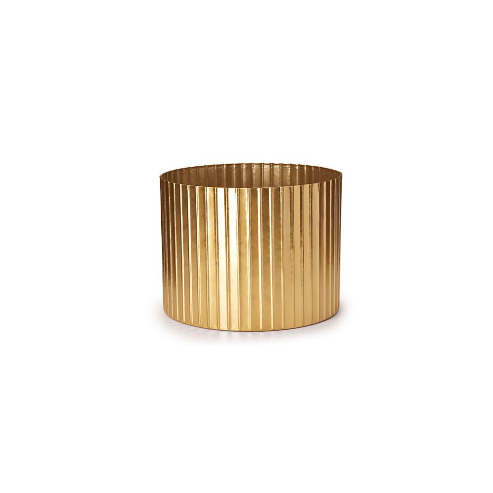 Vaso Cachepot de Metal Dourado 15cm - Ela Decora