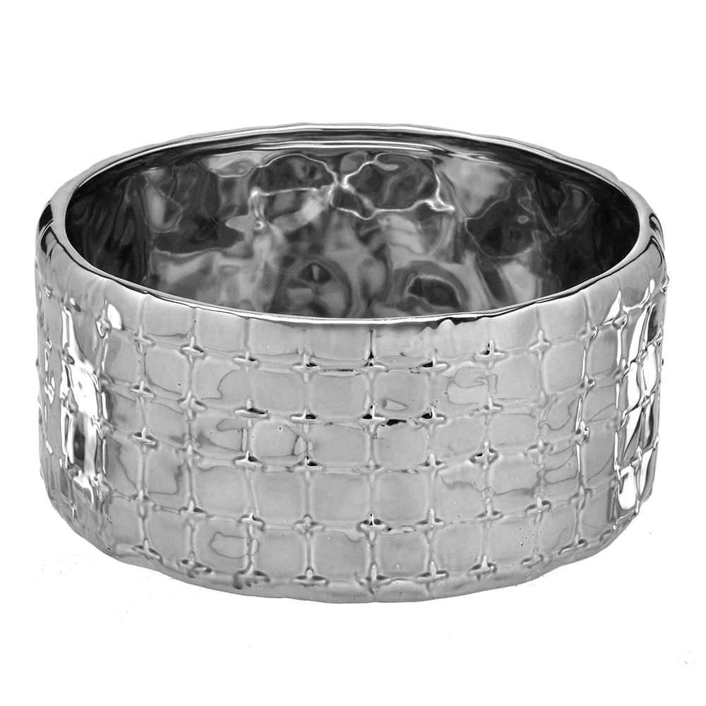 Vaso Cachepot Decorativo Cromado - Ela Decora