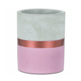 Vaso Cachepot Decorativo Rosa e Rose Gold em Cimento (M) - 11 cm - Ela Decora