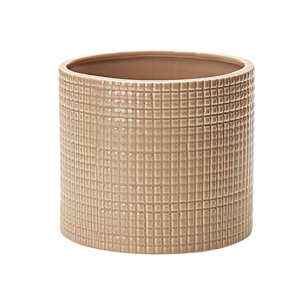 Vaso Cachepot em Cerâmica Bege 14cm Mart 13838 - Ela Decora