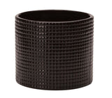 Vaso Cachepot em Cerâmica Preto 19cm x 16cm - Ela Decora