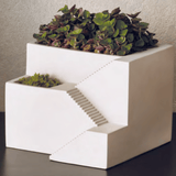 Vaso Cachepot em Cimento Cinza 15cm - Ela Decora