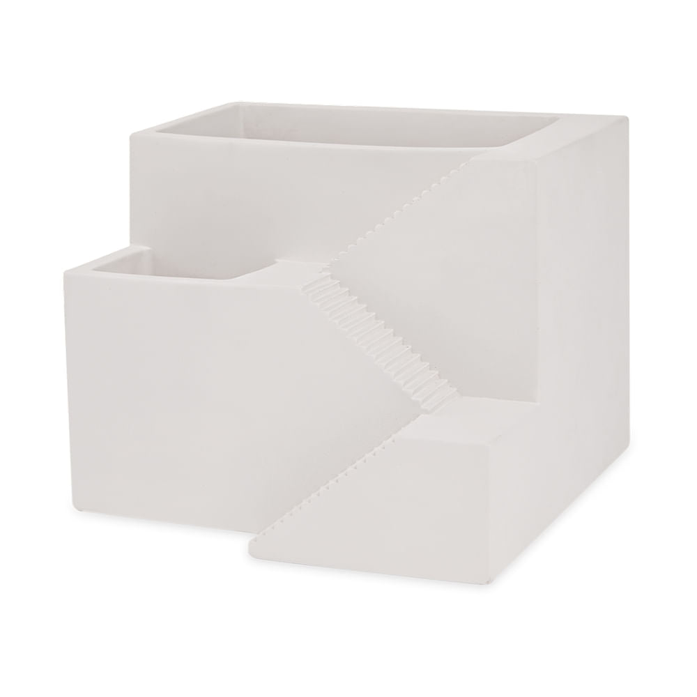 Vaso Cachepot em Cimento Cinza 15cm - Ela Decora