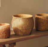 Vaso Cachepot em Cimento Estilo Cesta 16 cm - Ela Decora