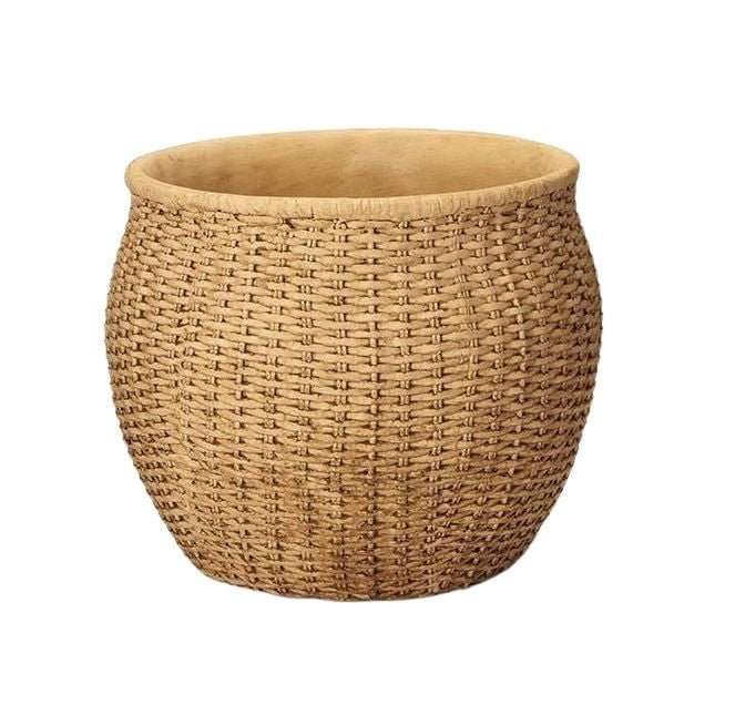Vaso Cachepot em Cimento Estilo Cesta 16 cm - Ela Decora