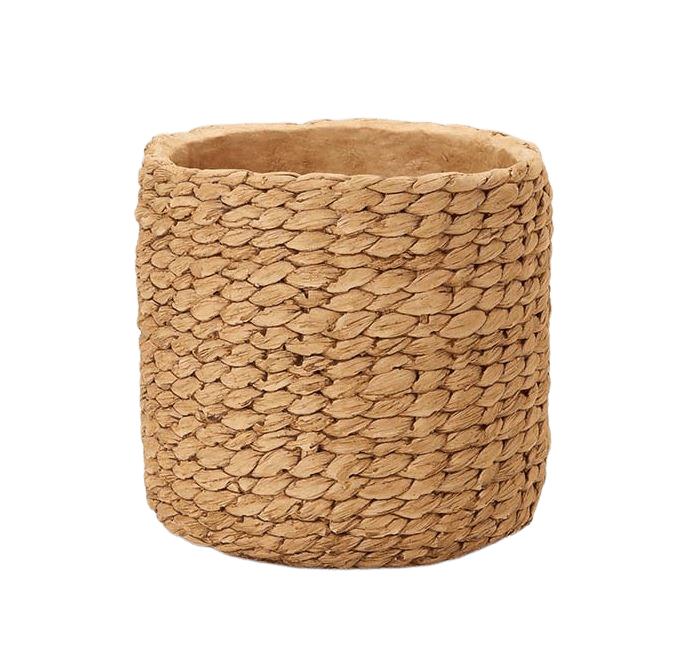 Vaso Cachepot em Cimento Estilo Cordas Claro 27 cm - Ela Decora