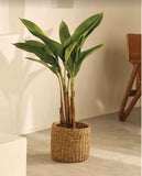 Vaso Cachepot em Cimento Estilo Cordas Claro 27 cm - Ela Decora