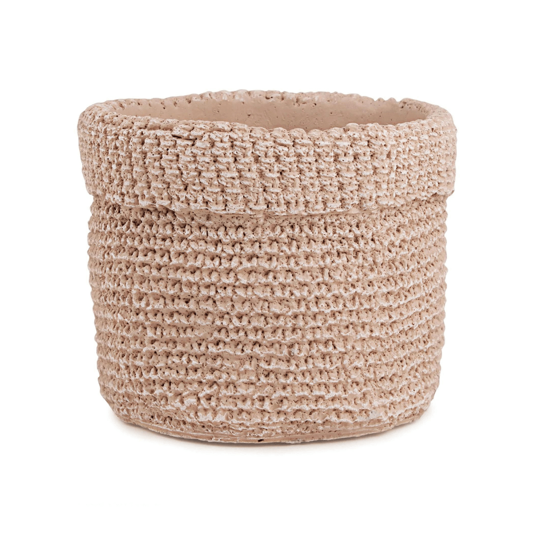 Vaso Cachepot em Cimento Marrom 15,5cm - Ela Decora