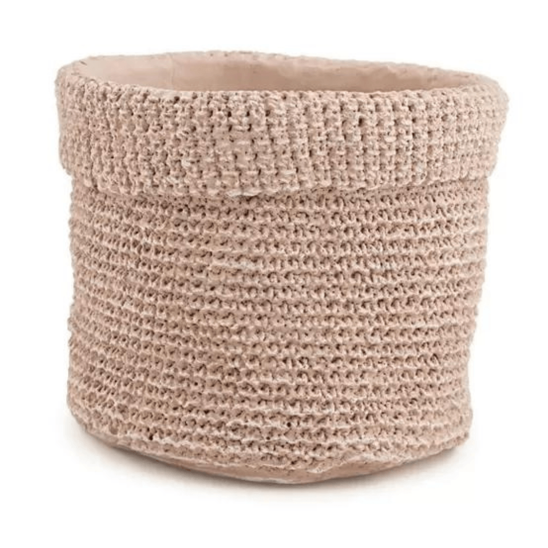 Vaso Cachepot em Cimento Marrom 19cm - Ela Decora