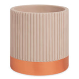 Vaso Cachepot em Cimento Nude e Rose Gold 14cm - Ela Decora