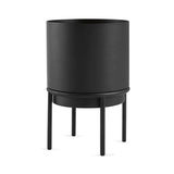 Vaso Cachepot em Metal com Suporte Preto 18cm - Ela Decora