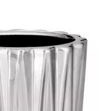 Vaso Cachepot Formas Geométricas Cerâmica Prata - 8 cm - Ela Decora