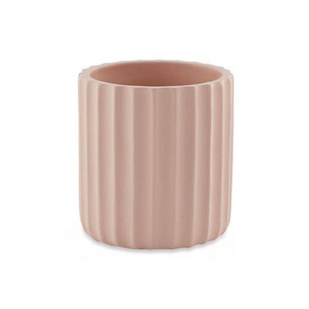 Vaso Cachepot Formas Geométricas Cimento Rosa Blush - 10 cm - Ela Decora