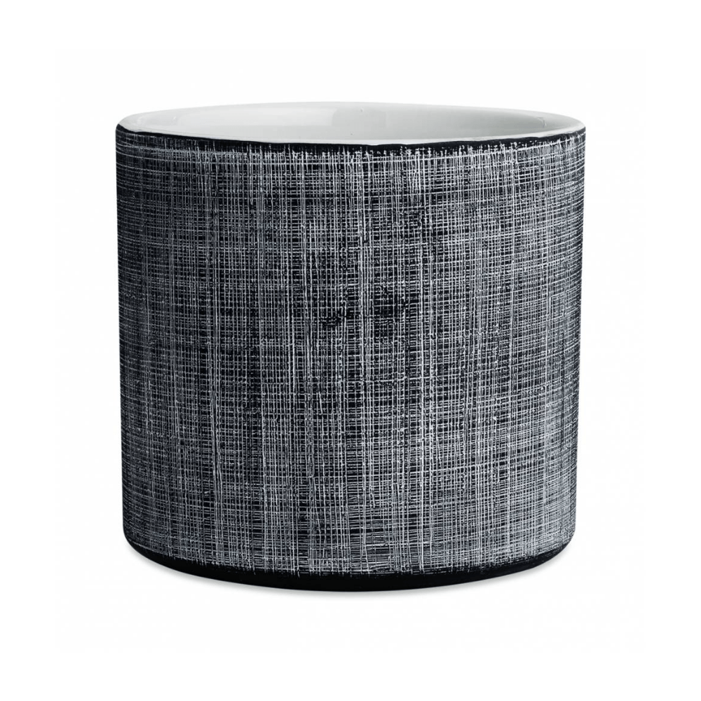 Vaso Cachepot Preto Em Cerâmica - Ela Decora