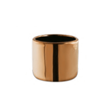 Vaso Cachepot Redondo Porta - Velas Em Cerâmica Rose Gold - 6 x 7 cm - Ela Decora