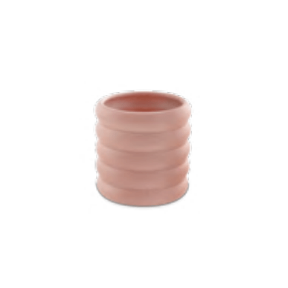 Vaso Cachepot Rosa Blush Textura Ondulada - 10 cm - Ela Decora