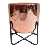 Vaso Com Base de Ferro Rose Gold - Ela Decora