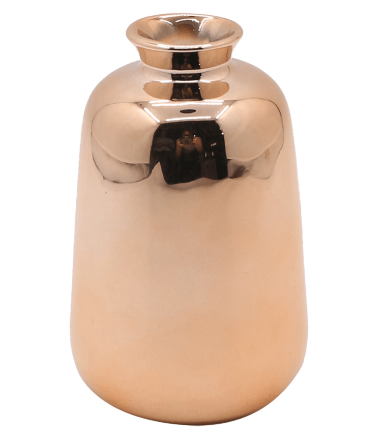 Vaso de Cerâmica Rose Gold 10cm - Ela Decora