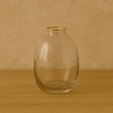 Vaso de Vidro com Borda de Ouro G 15cm - Ela Decora