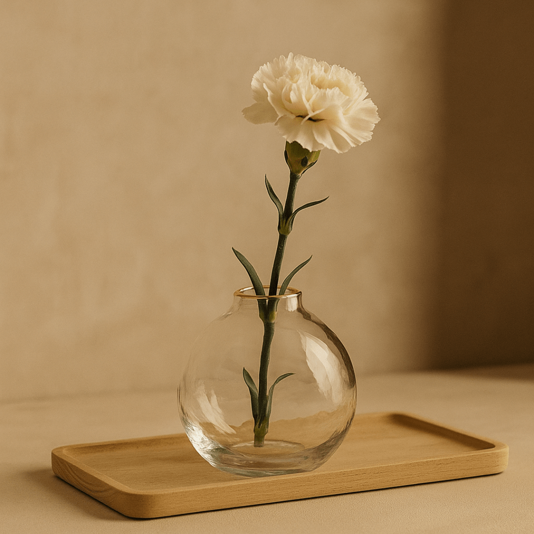 Vaso de Vidro com Borda de Ouro P 9,5cm - Ela Decora