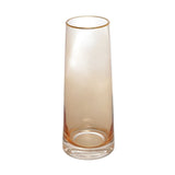 Vaso de Vidro com Borda Dourada Âmbar Liz 9cm x 22cm - Ela Decora