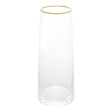 Vaso de Vidro com Borda Dourada Liz 11cm x 27cm - Ela Decora