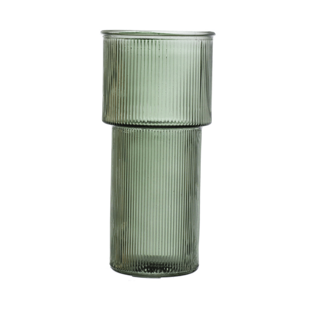 Vaso de Vidro Pectore Verde 24cm - Ela Decora