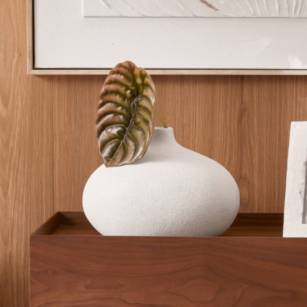 Vaso Decorativo em Cerâmica Cinza 26cm - Ela Decora