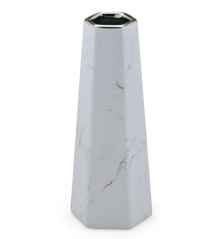 Vaso Decorativo Pilar Cromado 25cm x 10cm - Ela Decora