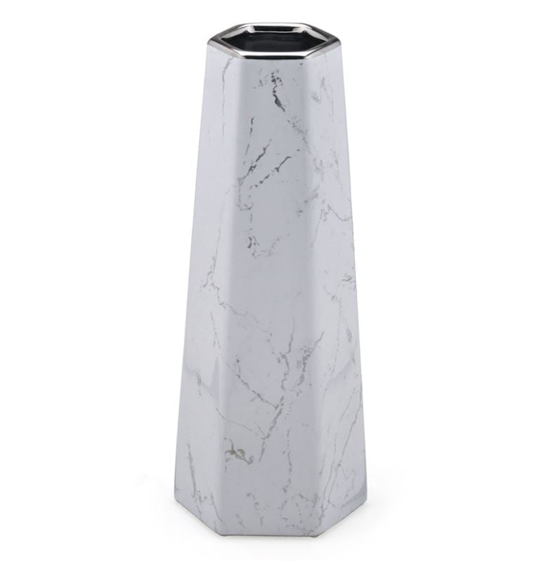 Vaso Decorativo Pilar Cromado 29,5cm x 11,5cm - Ela Decora