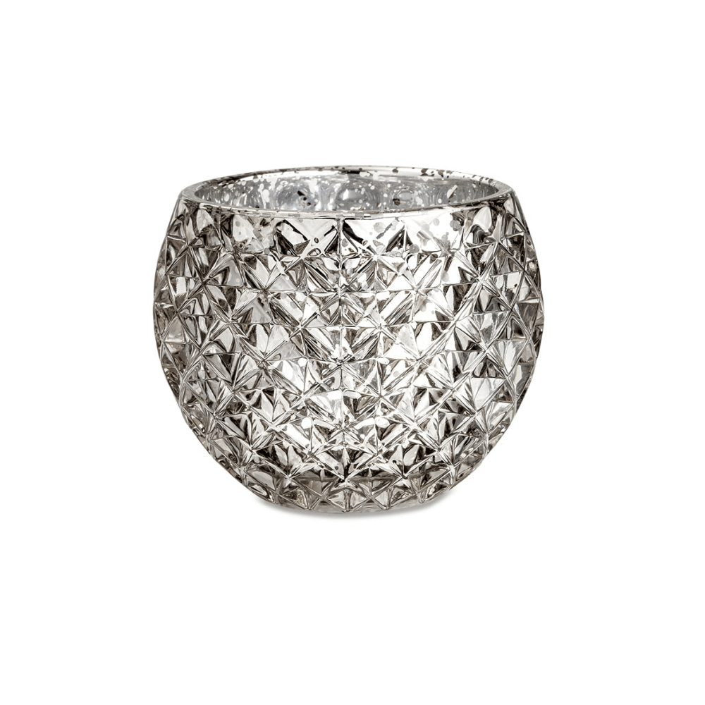 Vaso Decorativo Porta - Velas Champanhe Cachepot Vidro - 9 cm - Ela Decora