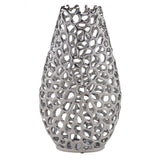 Vaso Decorativo Vazado Cromado 41cm - Ela Decora