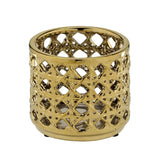 Vaso Decorativo Vazado Dourado 12,5cm - Ela Decora