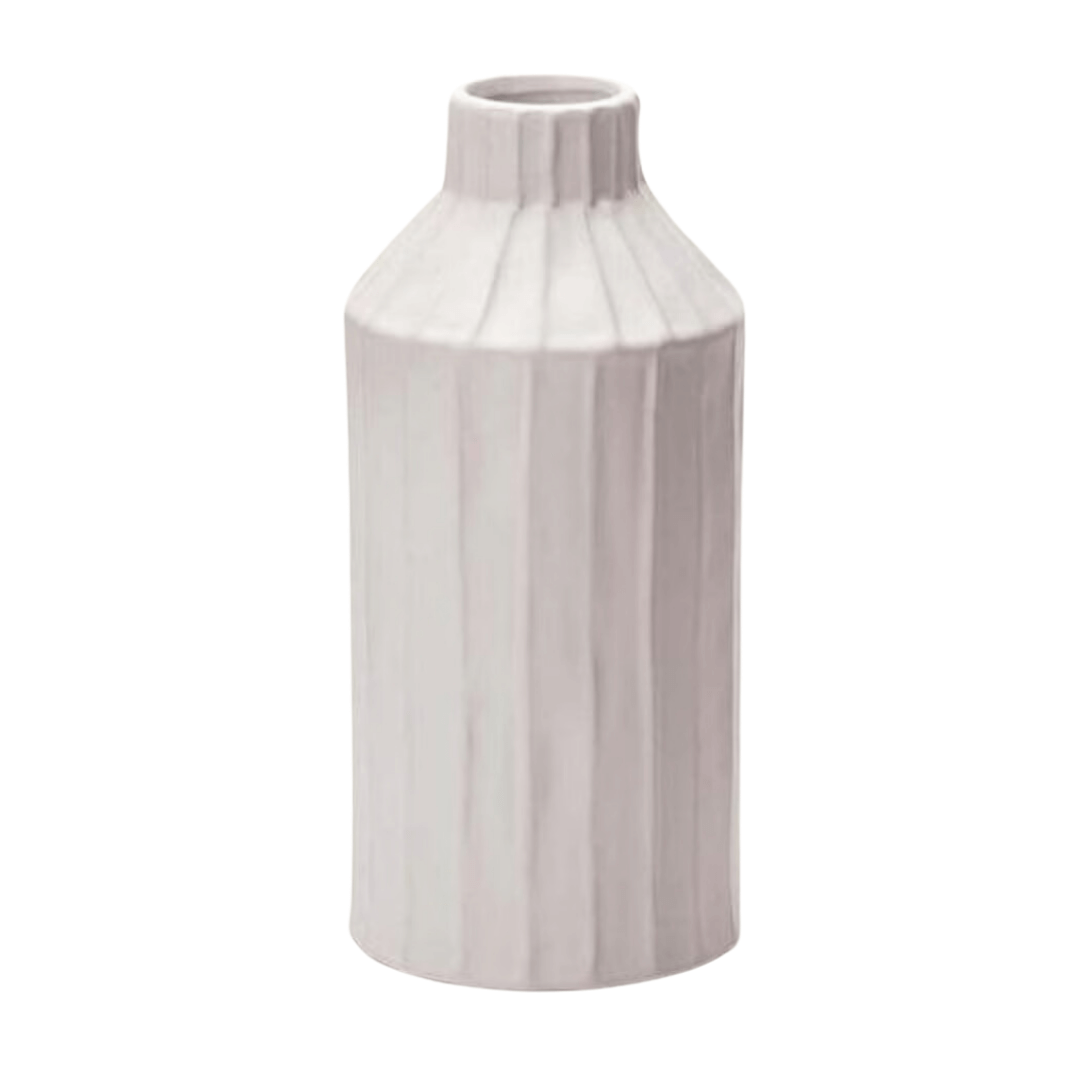 Vaso em Cerâmica Branco 28 cm x 13 cm - Ela Decora