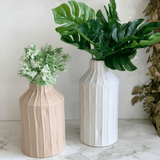 Vaso em Cerâmica Branco 28 cm x 13 cm - Ela Decora