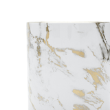 Vaso em Cerâmica Branco com Dourado 15 x 15cm - Ela Decora