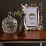 Vaso em Cerâmica Prateado 8 x 14 cm - Ela Decora