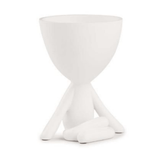 Vaso Em Poliresina Bob Sentado Com As Mãos No Chão Branco - Ela Decora