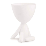 Vaso Em Poliresina Bob Sentado Com Uma Perna Levantada Branco - Ela Decora