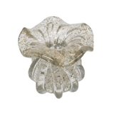 Vaso Murano de Vidro Transparente e Dourado 13,5cm - Ela Decora