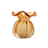 Vaso Murano Trouxinha de Vidro Italy Ambar 13cm - Ela Decora