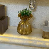 Vaso Murano Trouxinha de Vidro Italy Âmbar 17 cm - Ela Decora