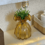 Vaso Murano Trouxinha de Vidro Italy Âmbar 17 cm - Ela Decora