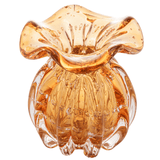 Vaso Murano Trouxinha de Vidro Italy Âmbar e Dourado 11 cm x 10 cm - Ela Decora