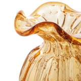 Vaso Murano Trouxinha de Vidro Italy Âmbar e Dourado 17cm - Ela Decora