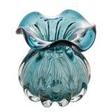 Vaso Murano Trouxinha de Vidro Italy Azul e Rose 11cm - Ela Decora